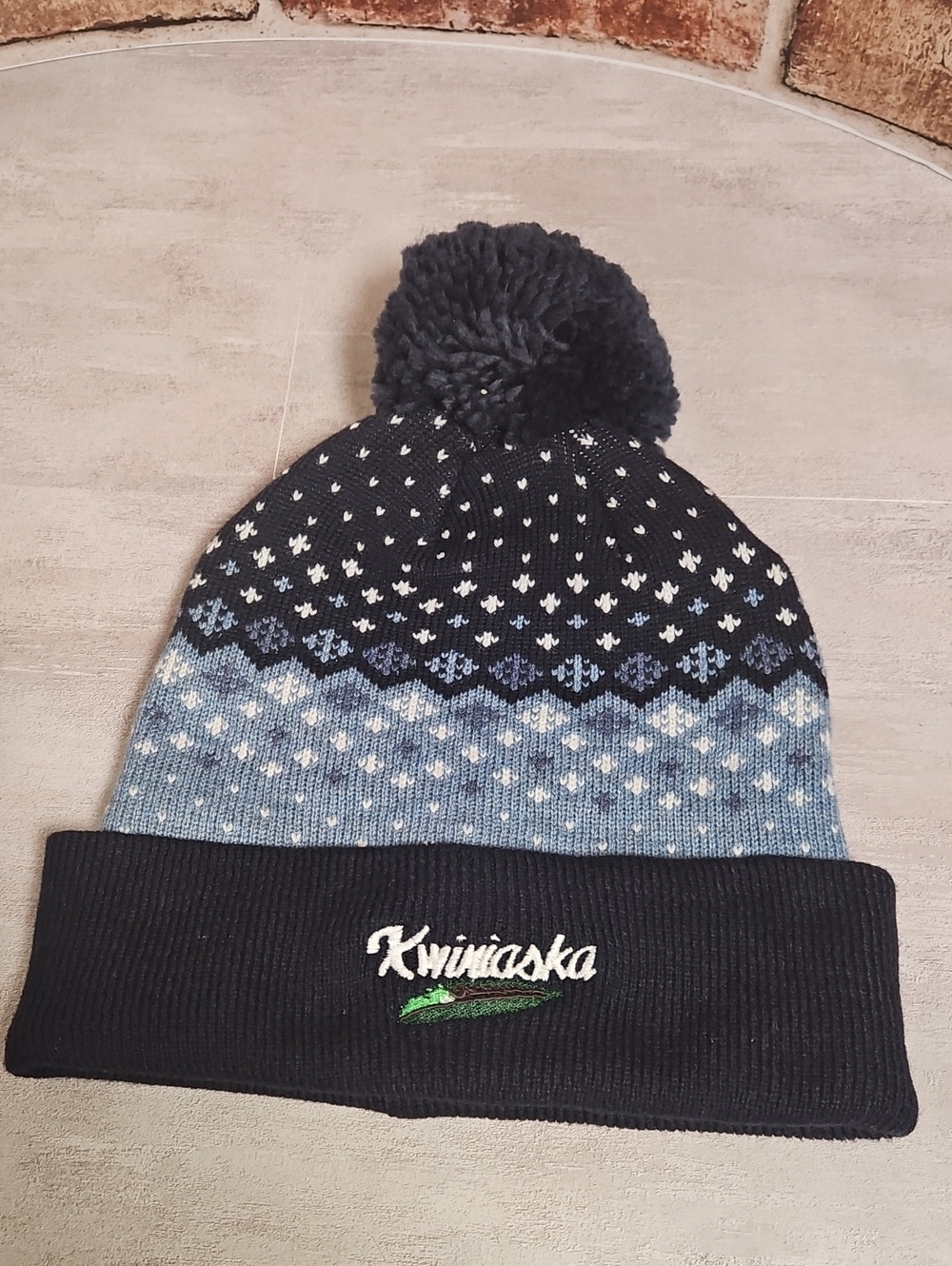 Imperial “The Banff” Cuffed Pom Beanie - Kwiniaska Golf Club VT Slate Blue